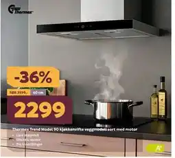 Megaflis Thermex Trend Model 90 kjøkkenvifte veggmodell sort med motor tilbud