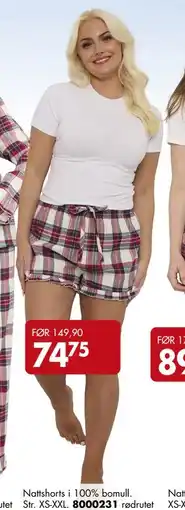 Sparkjøp Nattshorts i 100% bomull tilbud
