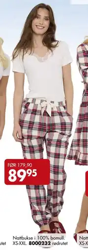 Sparkjøp Nattbukse i 100% bomull tilbud