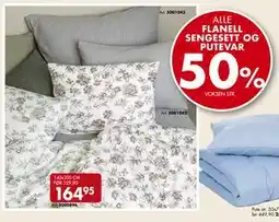 Sparkjøp ALLE FLANELL SENGESETT OG PUTEVAR tilbud
