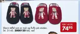 Sparkjøp Slip-in tøffel som er myk og fluffy på utsiden tilbud
