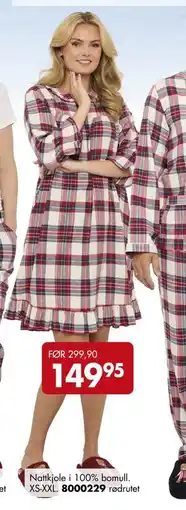 Sparkjøp Nattkjole i 100% bomull tilbud