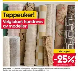 Rusta Alle tepper tilbud