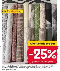 Rusta Alle tuftede tepper tilbud