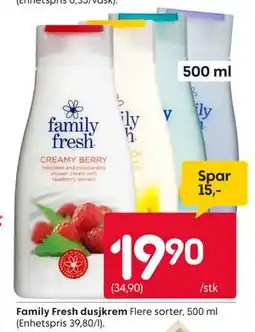 Rusta Family Fresh dusjkrem tilbud