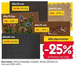 Rusta Alle dørmatter tilbud
