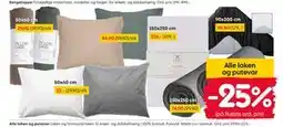 Rusta Alle laken og putevar tilbud