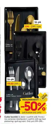Rusta Cutler bestikk, Medlemspris tilbud