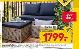 Rusta Loungesofa Torino., Medlemspris tilbud