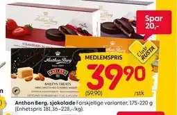 Rusta Anthon Berg, sjokolade, Medlemspris tilbud