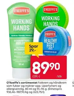 Rusta O’Keeffe’s sortimentet tilbud