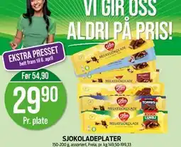 Kiwi SJOKOLADEPLATER tilbud