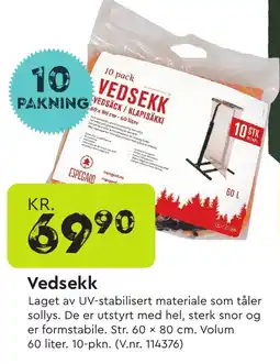 Mekk Vedsekk tilbud