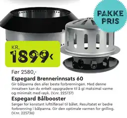 Mekk Espegard Brennerinnsats 60 , Espegard Bålbooster tilbud