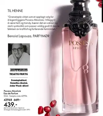 Oriflame Possess Absolute Eau de Parfum tilbud