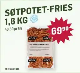 Holdbart SØTPOTET-FRIES 1,6 KG tilbud