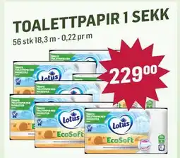 Holdbart TOALETTPAPIR 1 SEKK tilbud