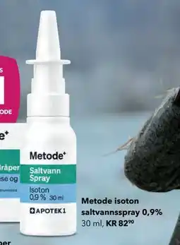 Apotek 1 Metode isoton saltvannsspray 0,9% tilbud