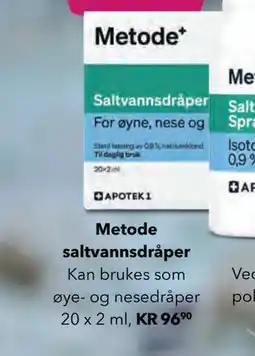 Apotek 1 Metode saltvannsdråper tilbud