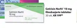 Apotek 1 Cetirizin Norfri 10 mg filmdrasjerte tabletter tilbud