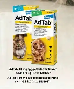 Apotek 1 AdTab 450 mg tyggetabletter til hund tilbud