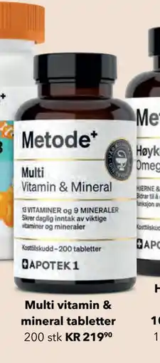 Apotek 1 Multi vitamin & mineral tabletter tilbud