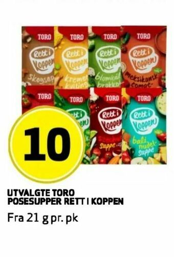 Bunnpris Utvalgte toro posesupper rett i koppen tilbud