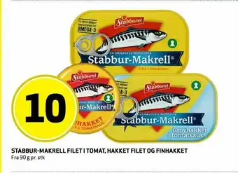 Bunnpris Stabbur-makrell filet i tomat, hakket filet og finhakket tilbud