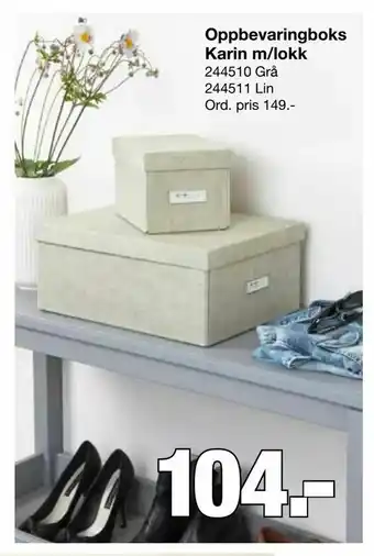 Staples Oppbevaringboks Karin m/lokk tilbud