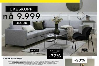 Skeidar Scandinavia hjørnesofa i Rocco lys grå tilbud