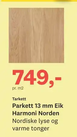 Bygger'n Parkett 13 mm Eik Harmoni Norden tilbud
