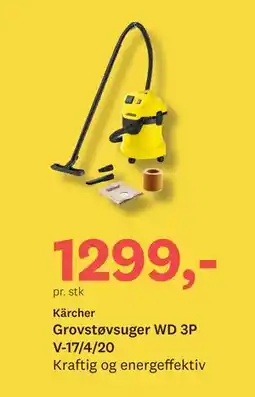 Bygger'n Grovstøvsuger WD 3P V-17/4/20 tilbud
