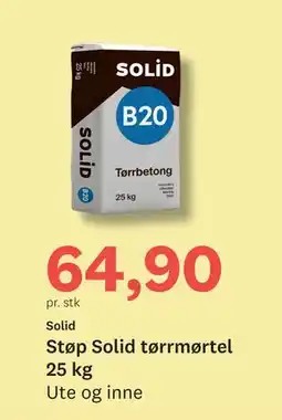 Bygger'n Støp Solid tørrmørtel 25 kg tilbud