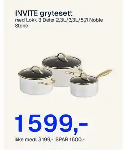 Jernia INVITE grytesett tilbud