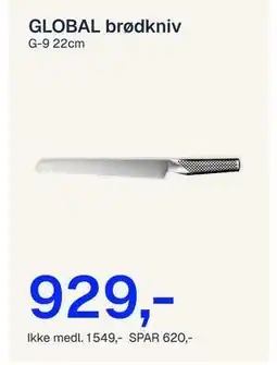 Jernia GLOBAL brødkniv tilbud