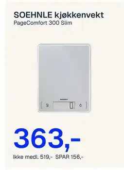 Jernia SOEHNLE kjøkkenvekt PageComfort 300 Slim tilbud