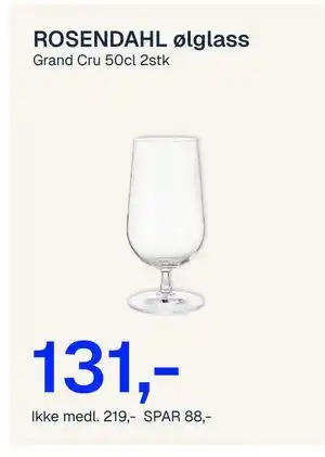 Jernia ROSENDAHL ølglass tilbud