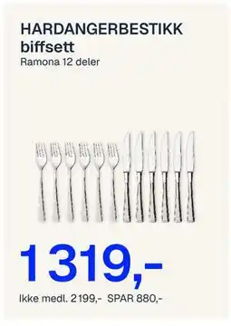 Jernia HARDANGERBESTIKK biffsett tilbud