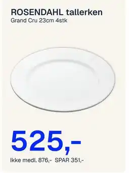 Jernia ROSENDAHL tallerken tilbud