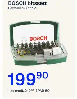 Jernia BOSCH bitssett Powerline 32 deler tilbud