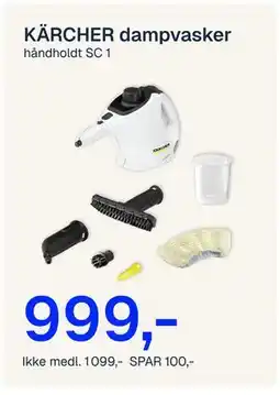 Jernia KÄRCHER dampvasker tilbud