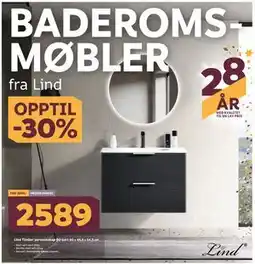 Megaflis Lind Timber servantskap 80 sort 80 x 45,5 x 54,5 cm tilbud