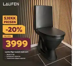 Megaflis Laufen Rigo toalett matt sort tilbud