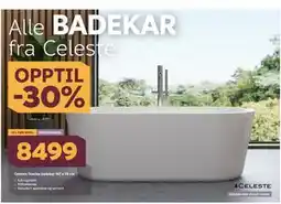 Megaflis Celeste Treviso badekar 167 x 79 cm tilbud