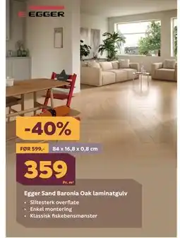 Megaflis Egger Sand Baronia Oak laminatgulv tilbud