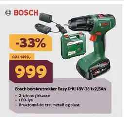 Megaflis Bosch borskrutrekker Easy Drill 18V-38 1x2,5Ah tilbud