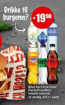 Spar Brus fra Coca-Cola/Farris/Frus/Bris/Imsdal naturell tilbud