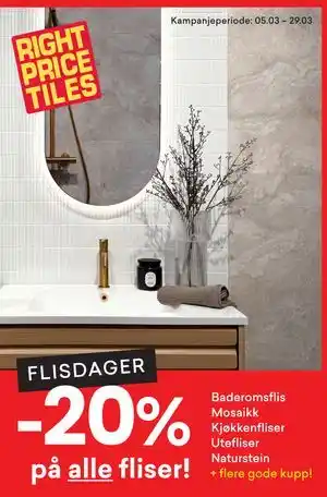 20%. på alle fliser!