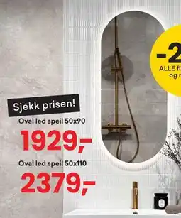 Right Price Tiles Oval led speil tilbud