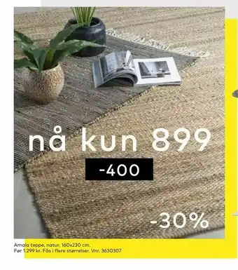 Skeidar Amala teppe, natur, 160x230 cm tilbud